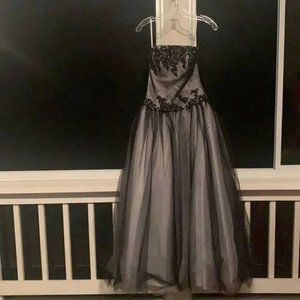 Black and White Tulle Camille la Vie Prom Dress